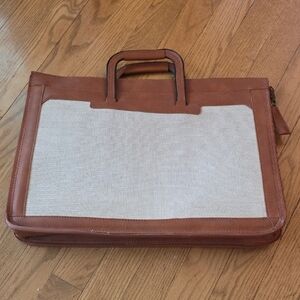 Vintage Universal Trav-ler Elegant Tan and Cream Travel Briefcase